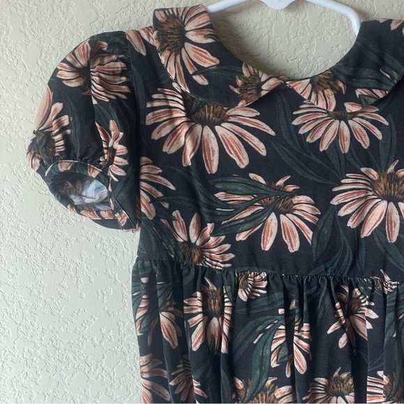 Sadie Scott Bamboo Sunflower Peter Pan Bubble Romper with Puff Sleeves Size 3 - Picture 3 of 8